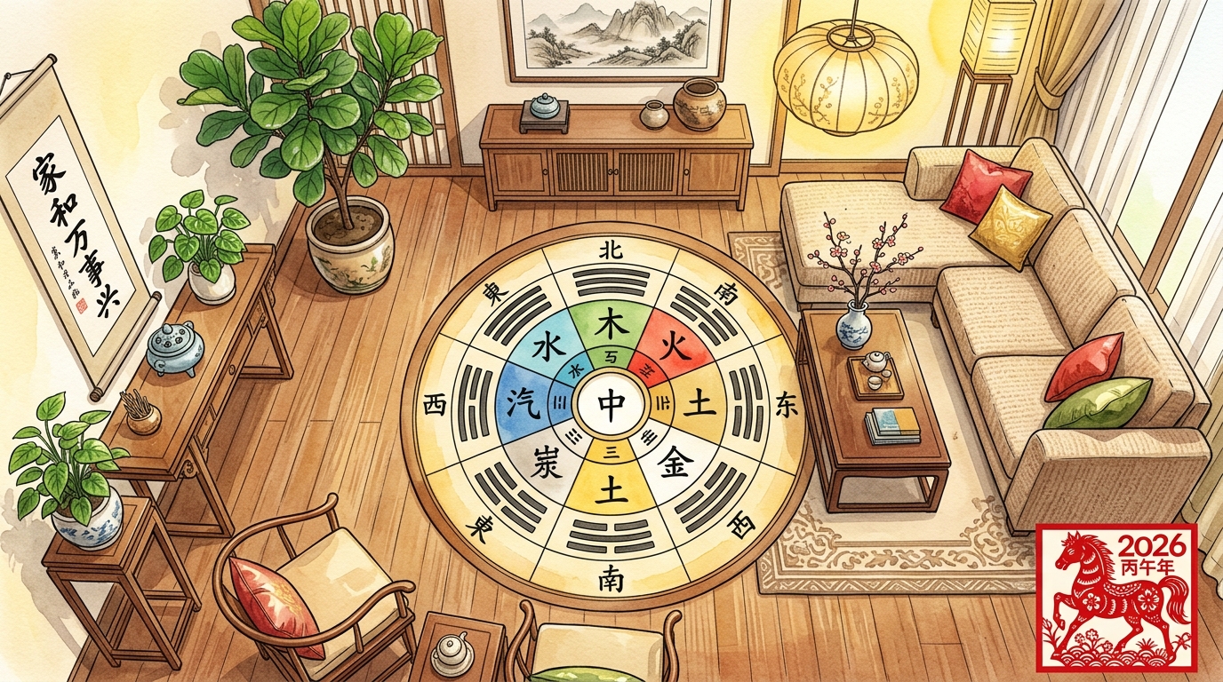 Bố cục gia cư phong thủy năm 2026 Bính Ngọ